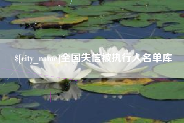 池州全国失信被执行人名单库