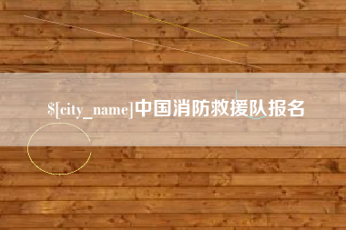 池州中国消防救援队报名