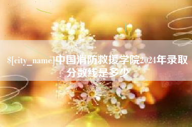 池州中国消防救援学院2024年录取分数线是多少