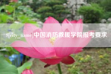 池州中国消防救援学院报考要求