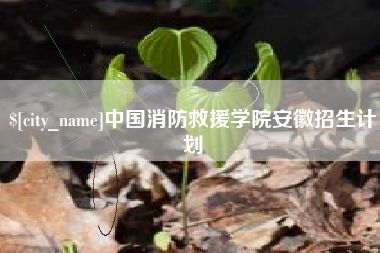 池州中国消防救援学院安徽招生计划