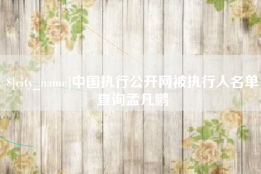 池州中国执行公开网被执行人名单查询孟凡鹏