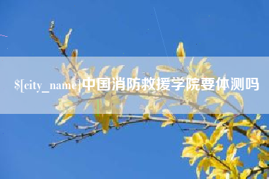 池州中国消防救援学院要体测吗