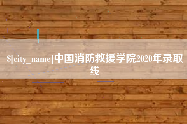 池州中国消防救援学院2020年录取线