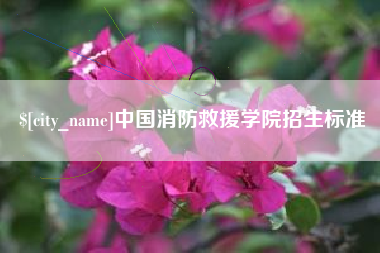池州中国消防救援学院招生标准