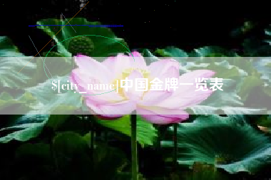 池州中国金牌一览表