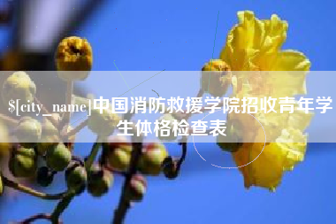 池州中国消防救援学院招收青年学生体格检查表